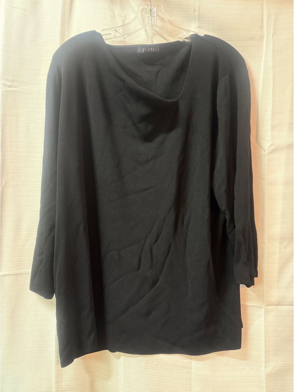 Cynthia Rowley Black Cotton Blend Long Sleeve Top Size S